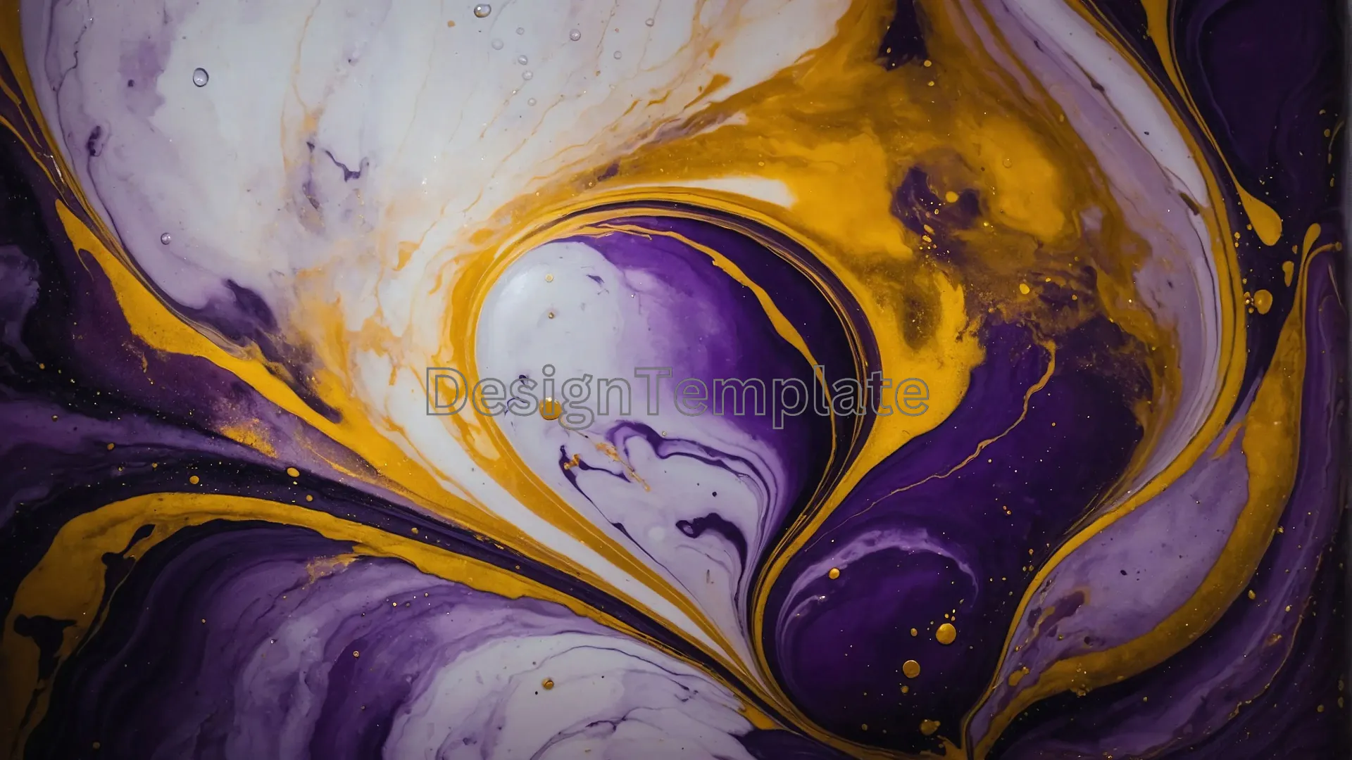 Fluidity Purple and Golden Marble Texture Stock Photo